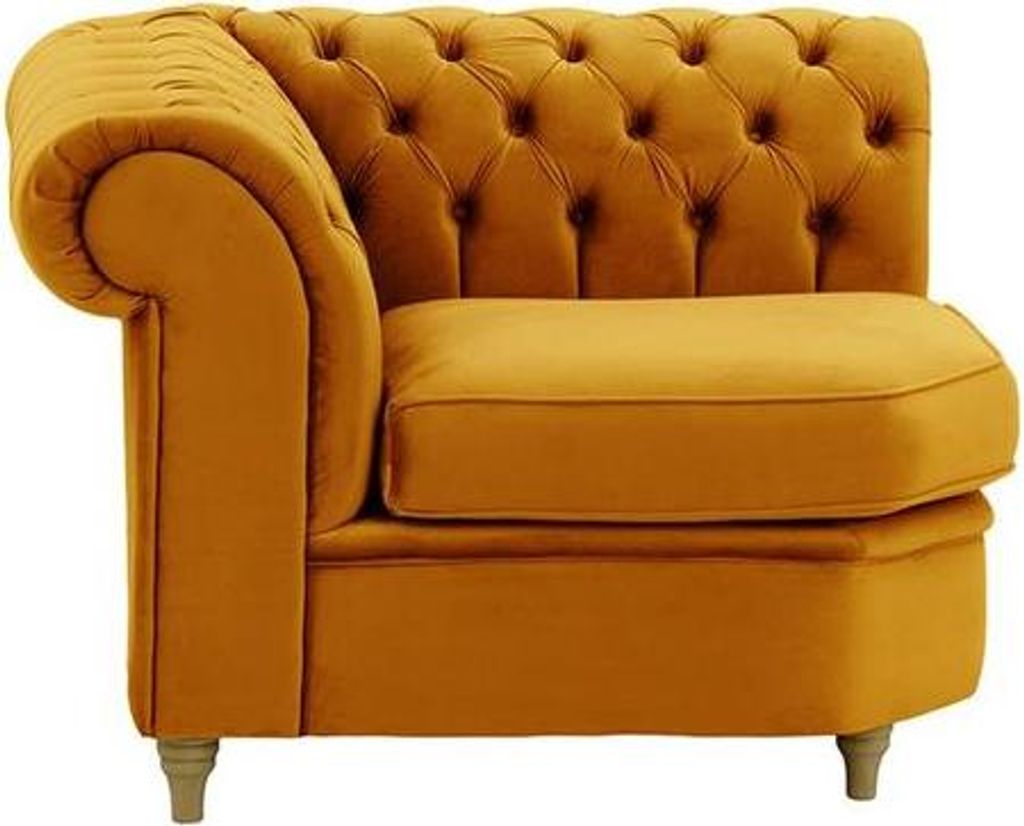 Chesterfield Modul - Eckelement (CM)-Velluto 8-wax black