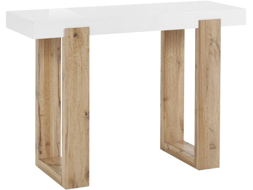 Massiver - Massiver Konsolentisch Weiße Eiche Beine