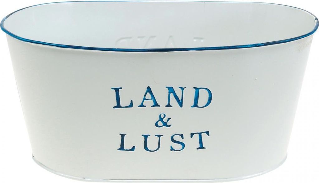 Ovale Blumenschale aus Metall mit nostalgischem Retro-Design