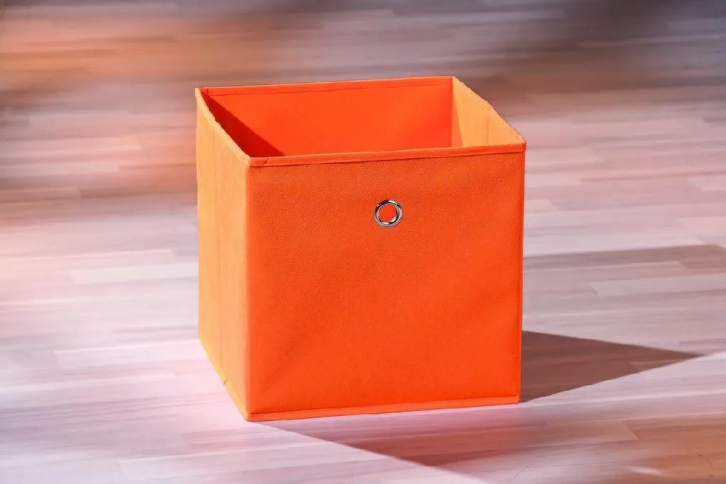 Cube de Rangement Orange Curinga 32cm - Boîte Empilable pour Étagère