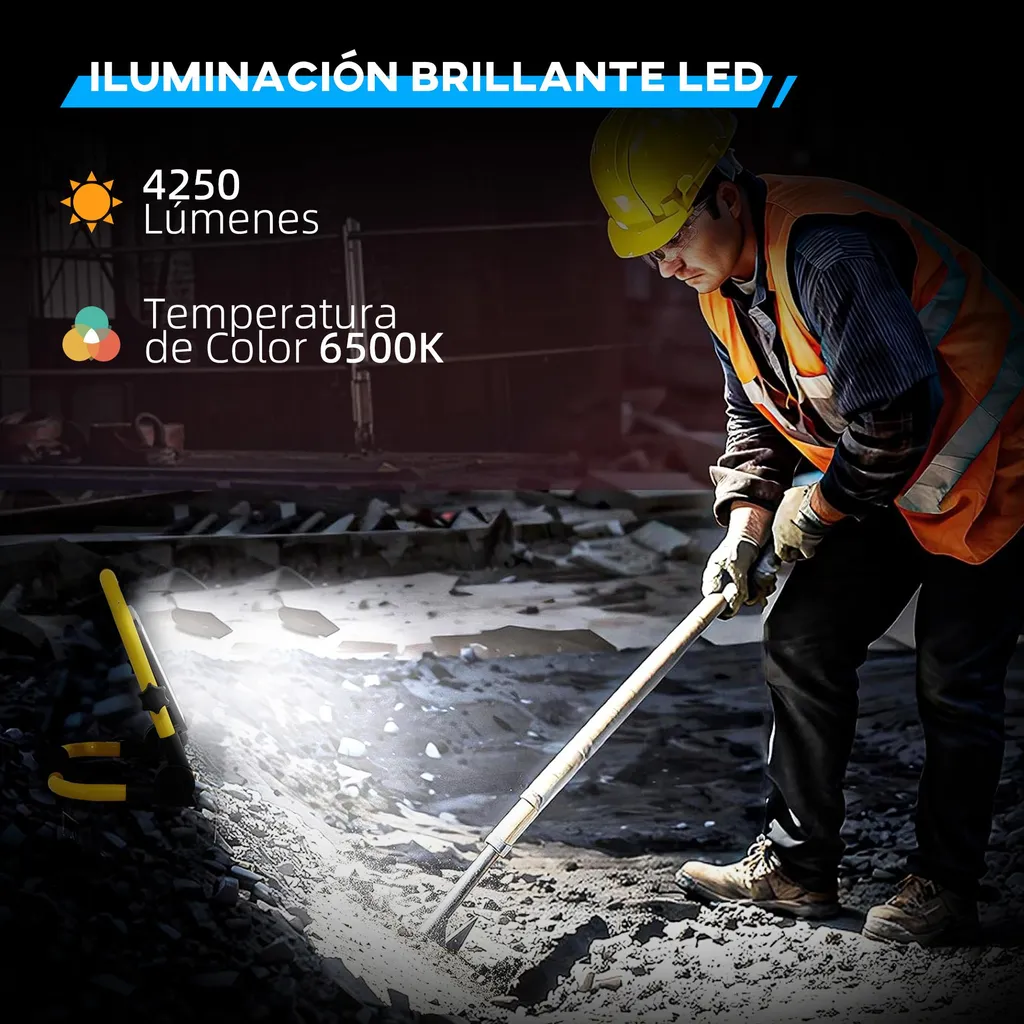 Projecteur LED Extérieur 4250 Lumens Jaune - Éclairage Étanche Fixe