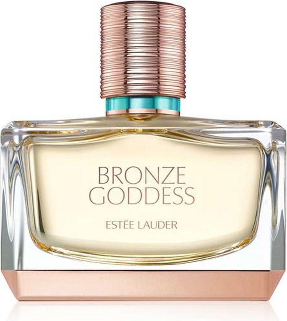 A bottle of Estée Lauder Bronze Goddess perfume.