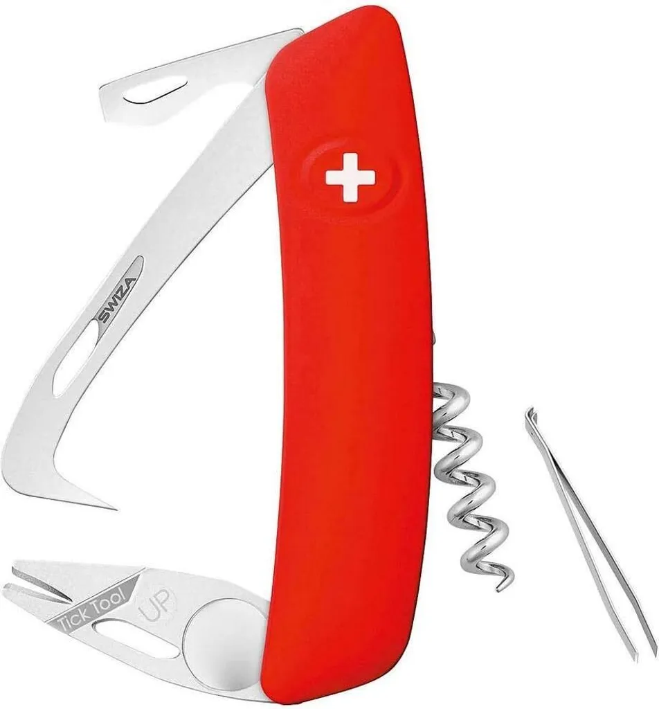 Couteau suisse SWIZA Horse & Tick Tool HO03 rouge avec tire-tique intégré