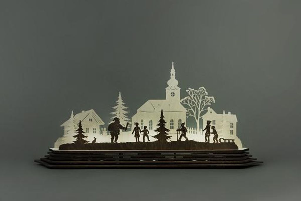 Bastelset Teelichthalter Weihnachtszauber (57x25,5cm) von Weigla Holzkunst