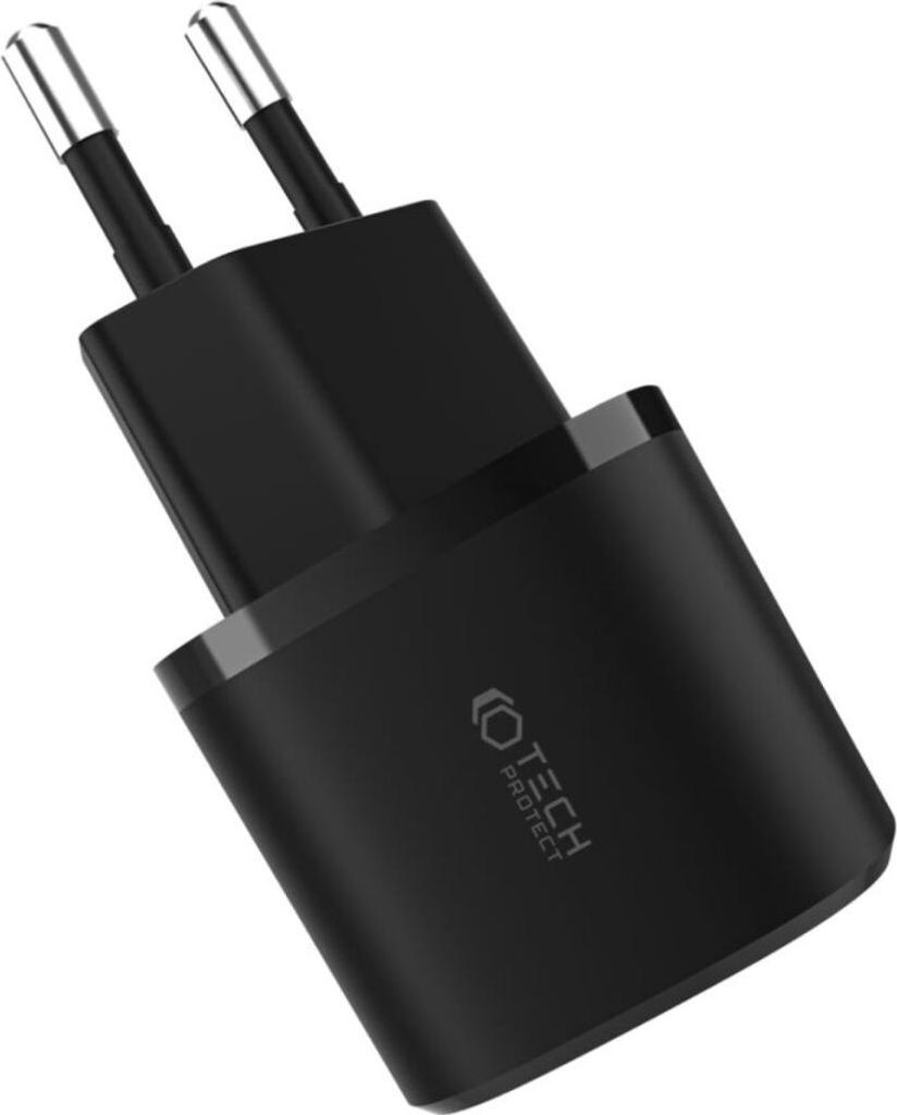 Tech-Protect C20W Mini USB-C PD 20W / USB-A QC 3.0 Netzwerkladegert Schwarz