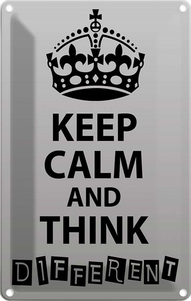vianmo Blechschild 30x20 cm Keep Calm think different Yoga