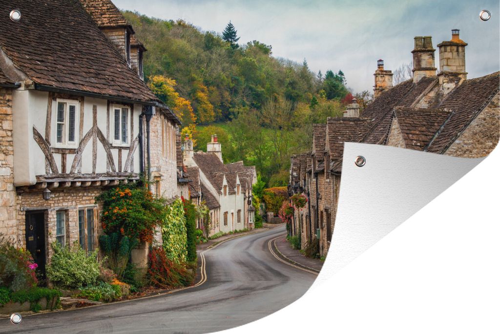 MuchoWow 90x60 cm Outdoor-Poster Gartendeko Sichtschutz Garten Poster für den Garten Combe Castle auf dem Lande in England