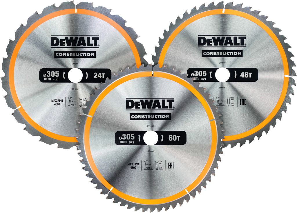 DEWALT DT1964 Set di lame circolari 3 pezzi Stat Immagine del prodotto 