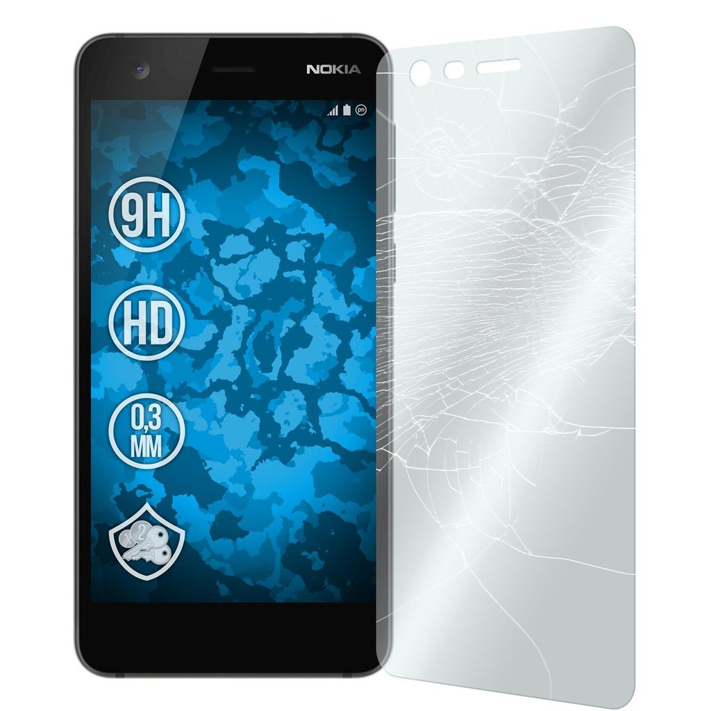 1er-Pack PhoneNatic Glas-Folie klar kompatibel mit Nokia 2 - Panzerglas für Nokia 2