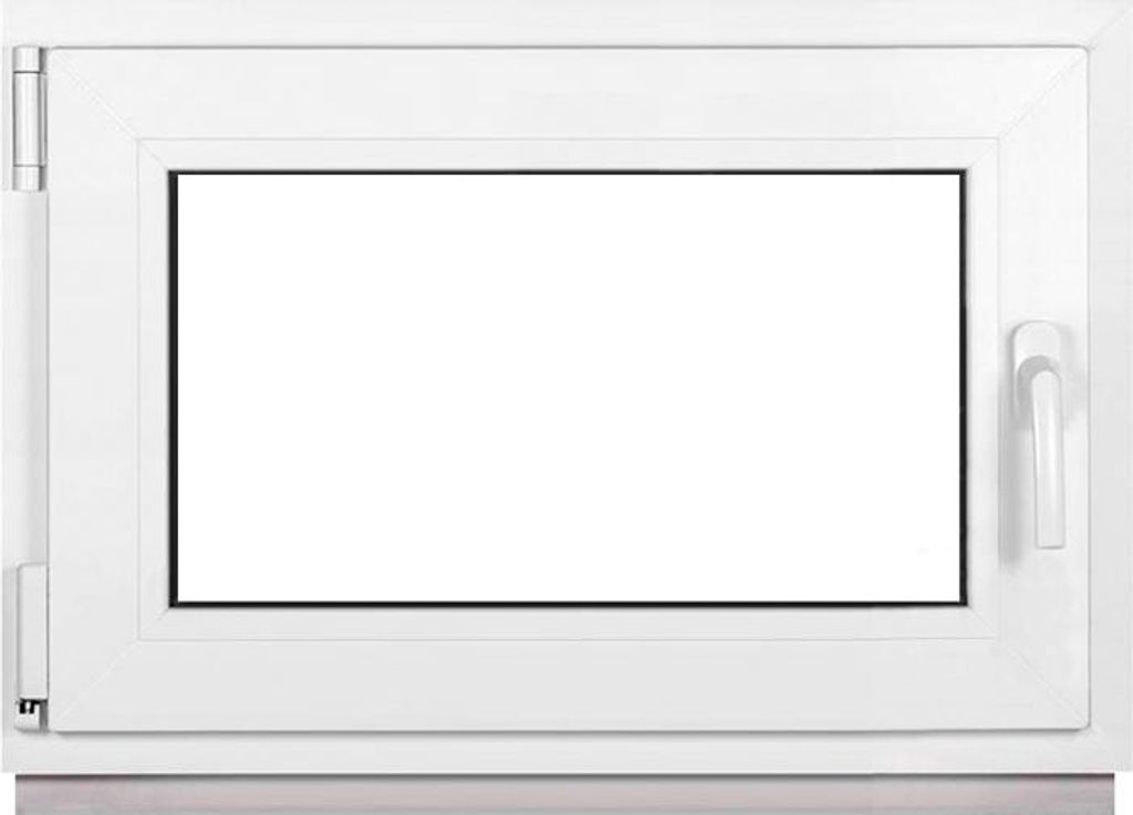 Framex Kellerfenster Fenster Kunststofffenster Weiß Breite x Höhe 85 x 55 cm (850 x 550 mm) 2fach (32 mm) Dreh Kipp DIN Links - Premium