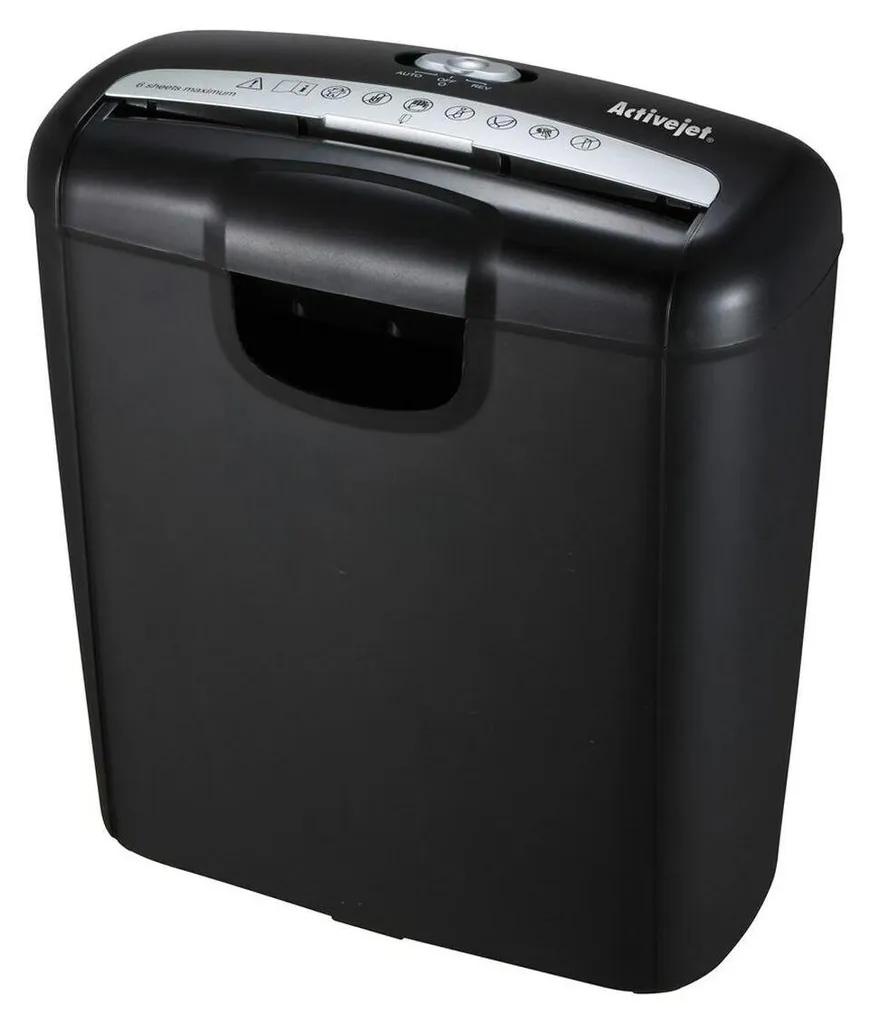 Destructeur de Papier pour Télétravail et Maison 6 Feuilles Noir 10L