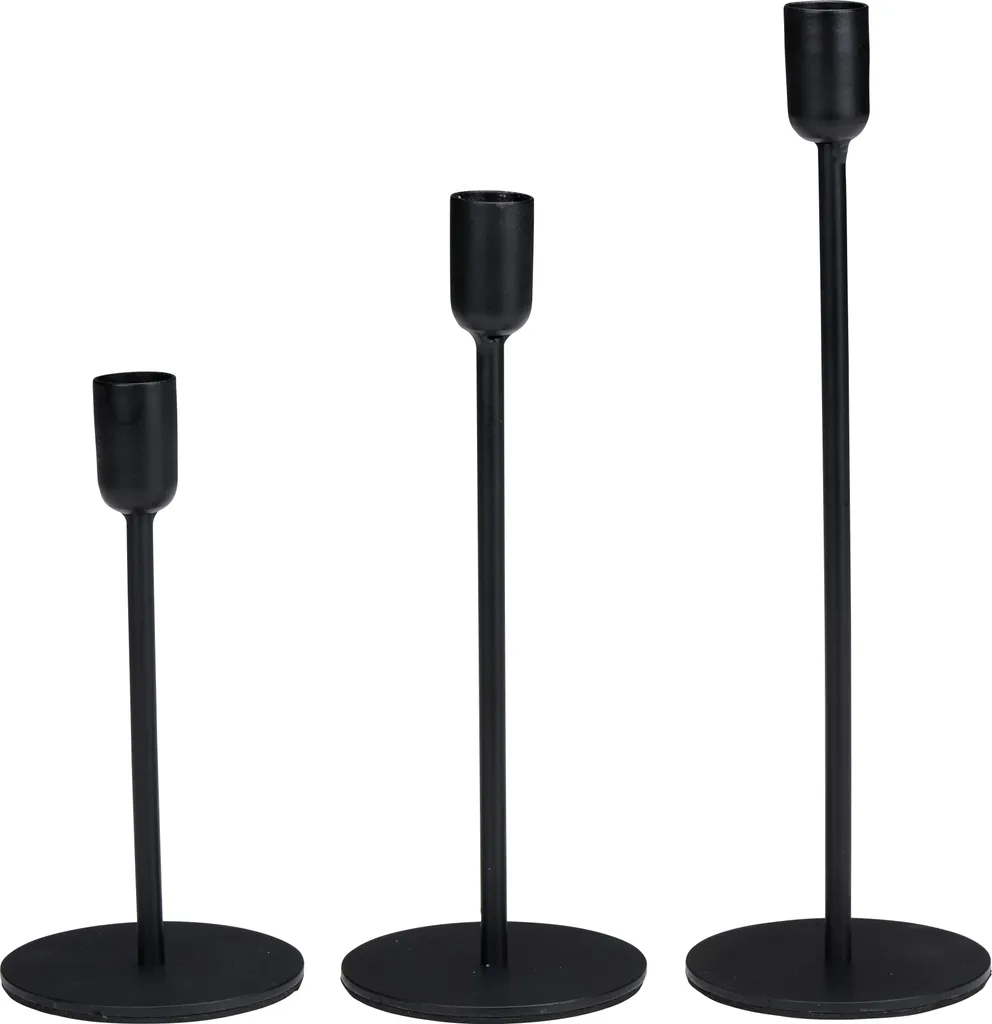 Bougeoir de Table Noir Arti Casa - Set de 3 pour Ambiance Intérieure Zen