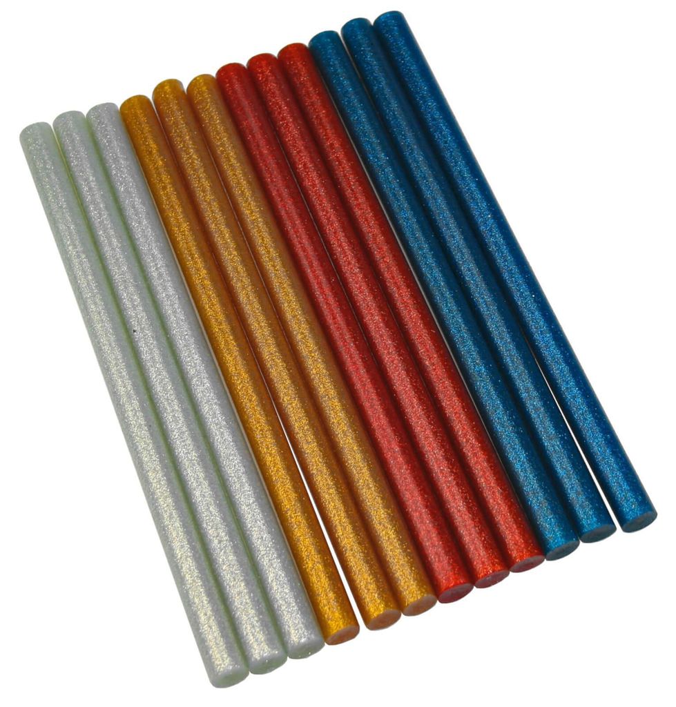 12 Heißkleber Klebesticks 11,2mm x 200mm farbig glitzer