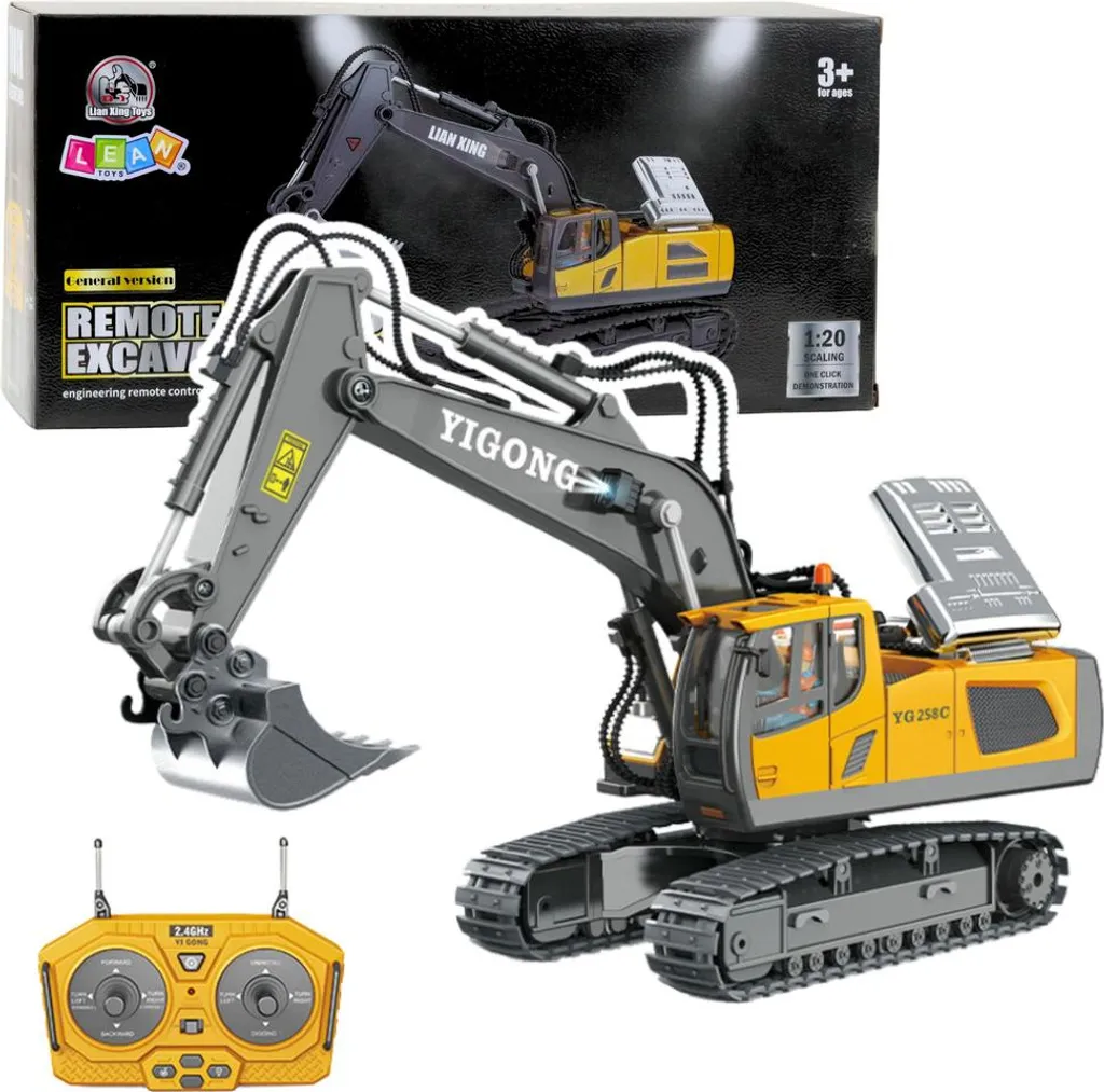 Excavatrice RC Caterpillar 11 Canaux 1:20 avec Rotation de Cabine 360°