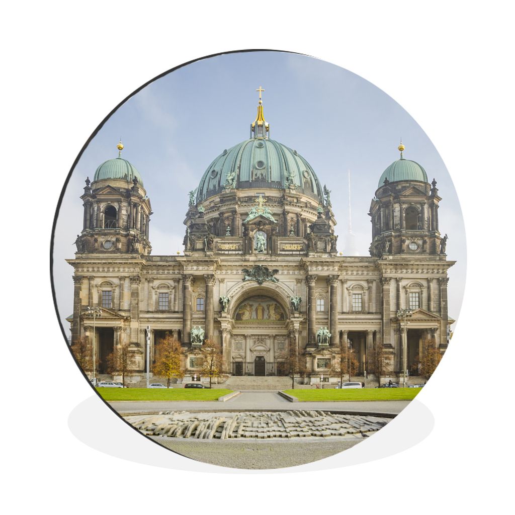 MuchoWow Aluminium Wandkreis Berlin - Dom - Architektur Ø 60 cm Wanddeko Modern Wohnzimmer - Wand Kreis - Wandbild - Schlafzimmer - Aluminium Bi...