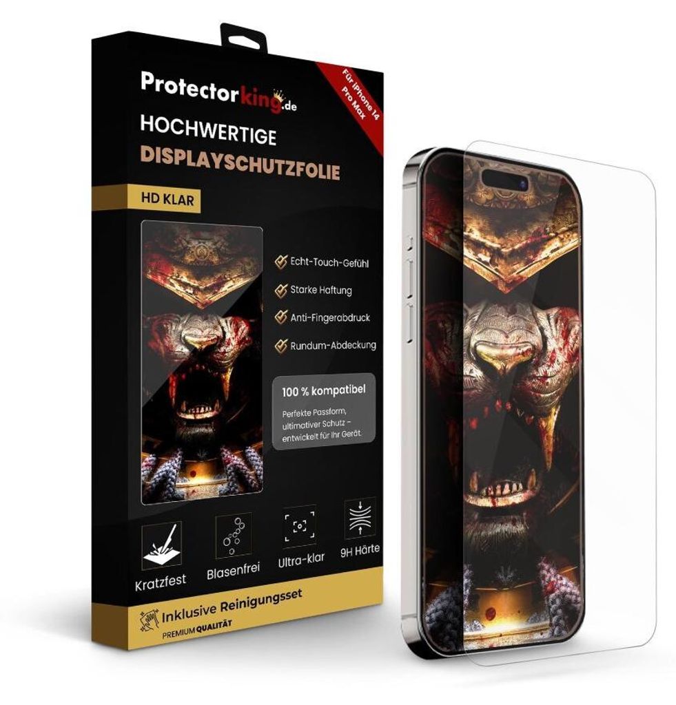 6x 9H Panzerglas für iPhone 14 Pro Max Displayschutz Schutzglas Schutzfolie Panzerfolie Hartglas Displayglas Tempered Glasfolie Sicherheitsglas Ec...