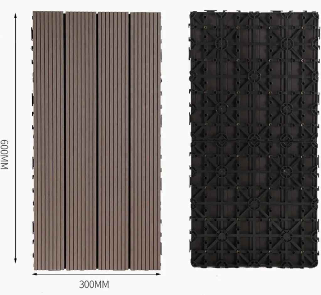 Dalles de terrasse composite WPC dalles clipsables extérieures 30x60 cm - 6