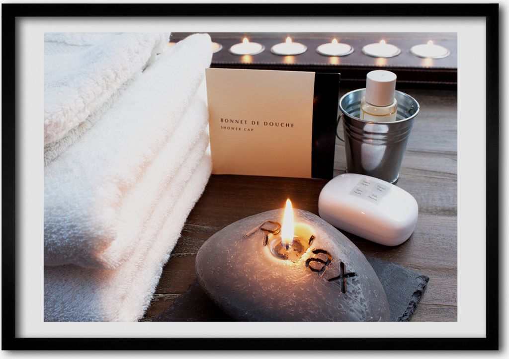 Bild - Bilderrahmen - 100 cm x 70 cm - MDF - Rahmen - Foto - Wandkunst Wellness