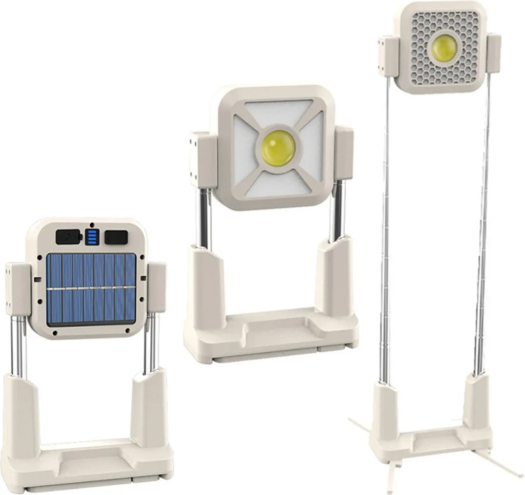 Lanterne de camping solaire USB à lumière chaude et hauteur réglable