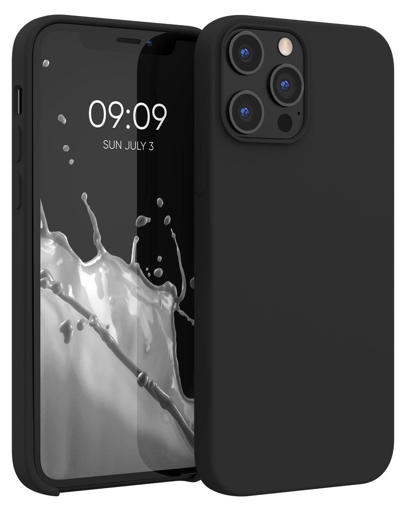 kwmobile Handyhülle für iPhone 12 Pro Max Hülle, für iPhone 12 Pro Max Case - Hülle Silikon - kabelloses Laden - Schwarz