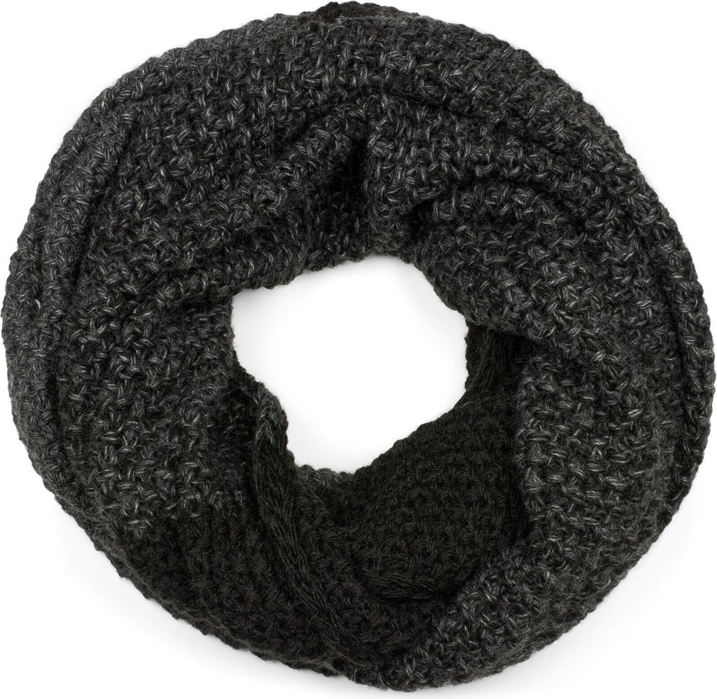 styleBREAKER Damen Strick Loop Schal 2-Farbig mit Ombre Farbverlauf, Reiskorn Strickmuster, warmer Winter Strickschal 01018165