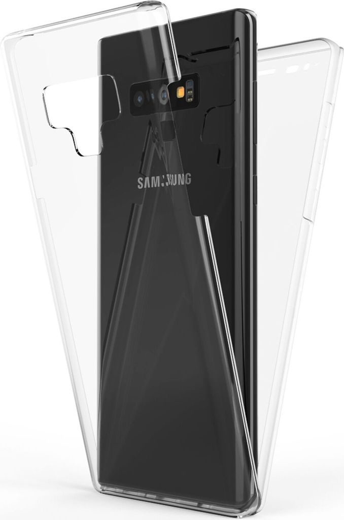NALIA 360 Grad Handy Hülle für Samsung Galaxy Note 9, Full Cover Case Bumper Transparent