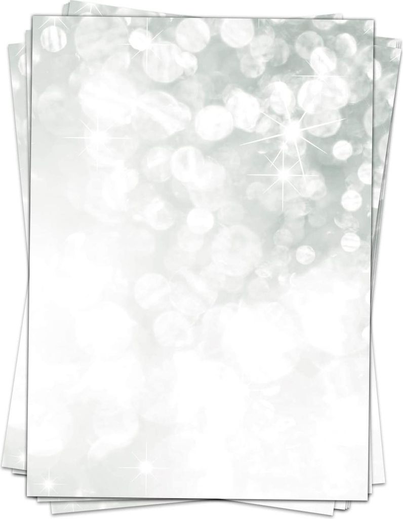 50 Blatt Briefpapier (A4) | Glitzer Look | Motivpapier | edles Design Papier | beidseitig bedruckt | Bastelpapier | 90 g/m²
