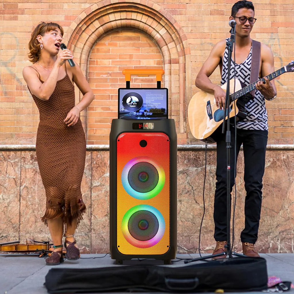 Enceinte karaoké Bluetooth à double caisson de basses pour soirées fêtard - 5