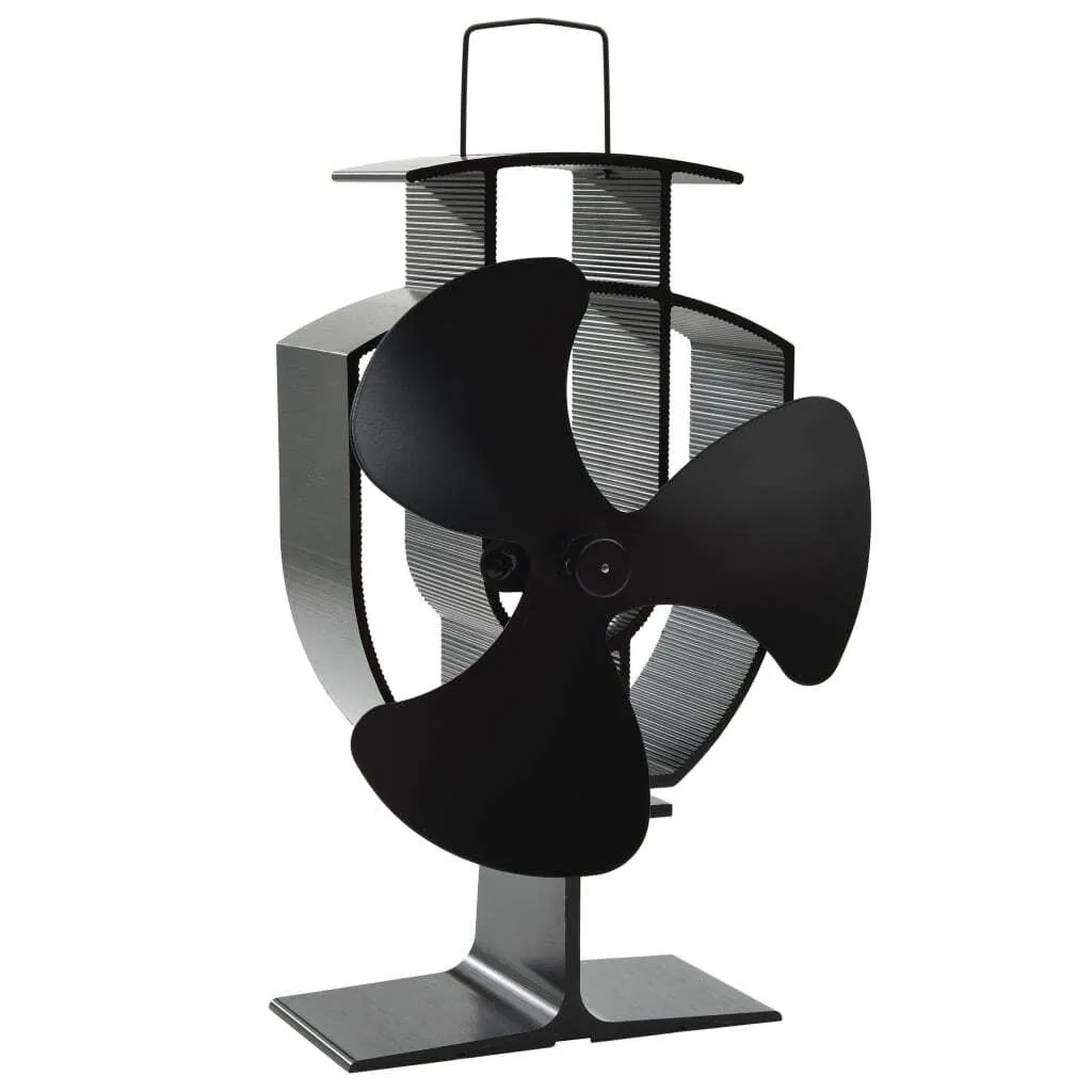 Ventilateur thermique pour poêle à bois vidaXL à 3 pales noir robuste