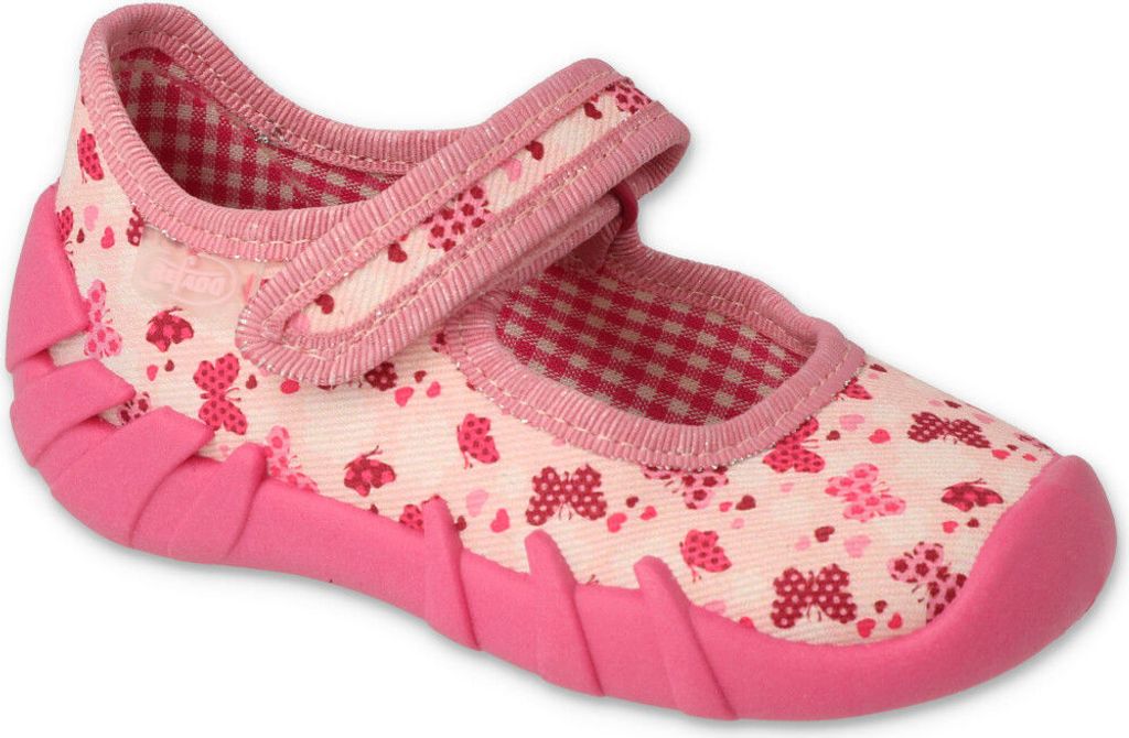 Mädchen Ballerinas Befado Speedy 109p257 rosa mit Schleifen, Innensohle aus Leder 22