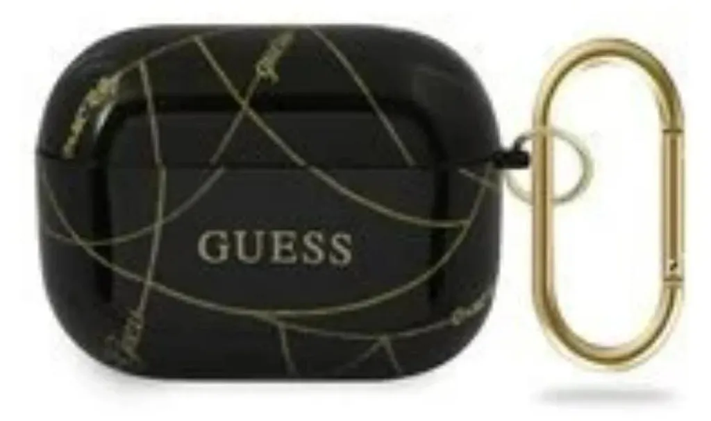 Guess Gold Chain Cover AirPods Pro Black - Eleganza in TPU