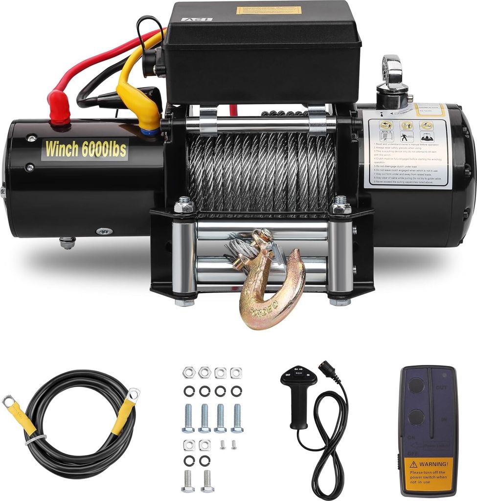 STANEW Elektrische Seilwinde 12V, 6 000 LBS/ 2722 KG, Produktbild 