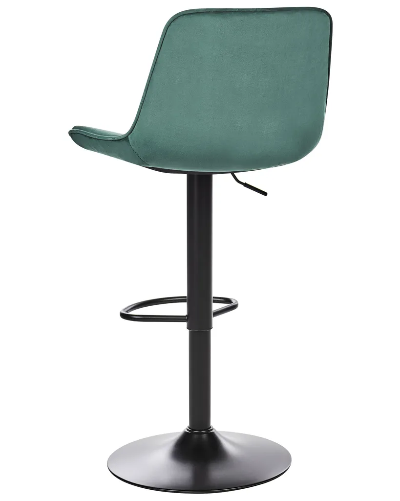 Tabouret de Bar Réglable pour Îlot de Cuisine en Velours Vert Lot de 2