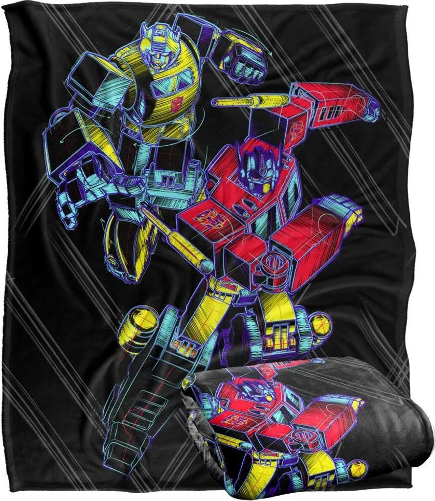 Plaid Transformers Multicolore - Couverture de Lit Douce pour Enfant