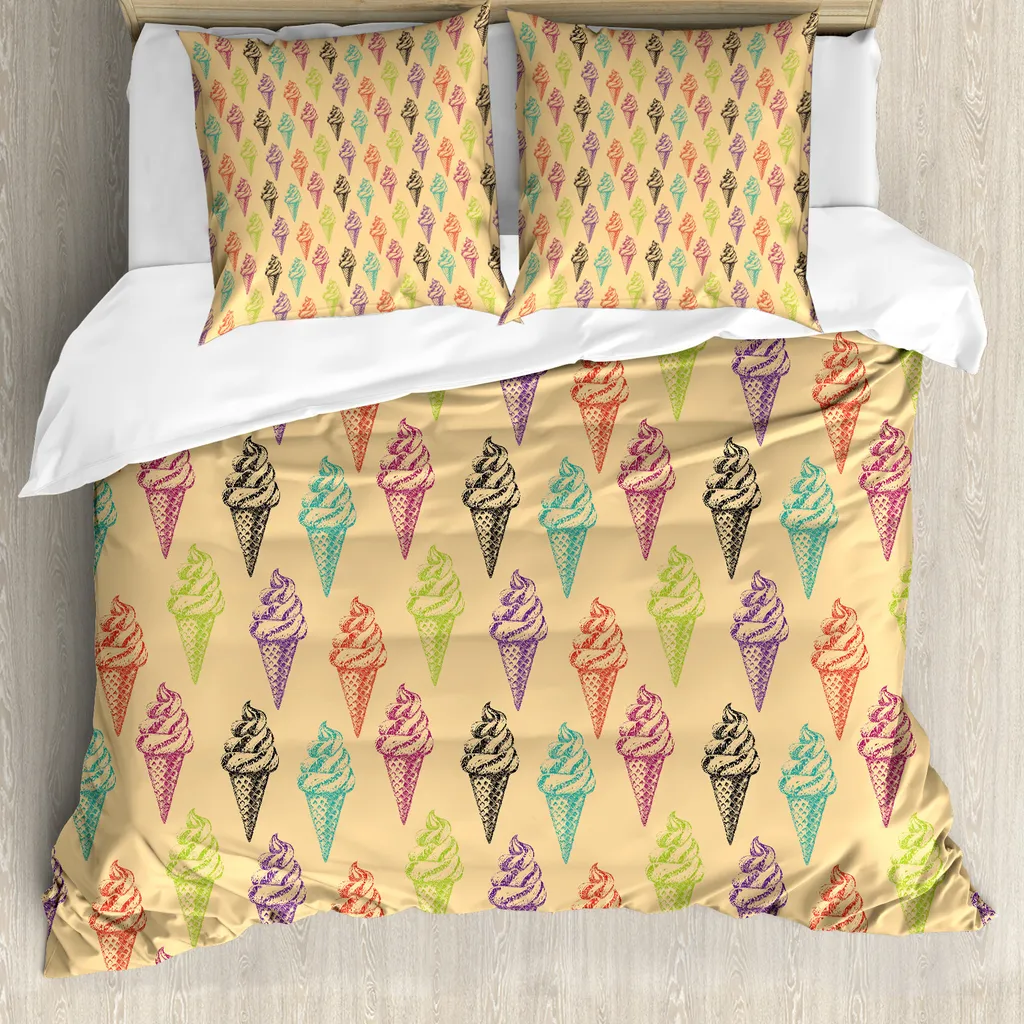 ABAKUHAUS EIS Copripiumino, Grunge, antiacaro, adatto a chi soffre di allergie, con federe, 155 cm x 220 cm - 80 x 80 cm, multicolore