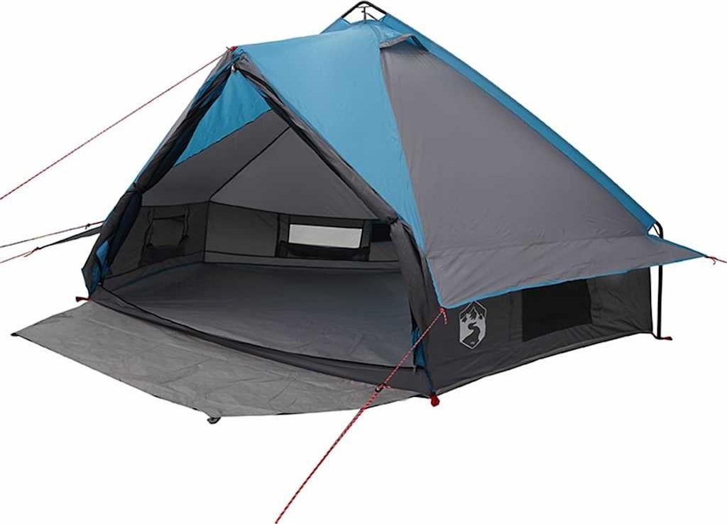 Teepee Zelt für 6 Personen Blau und Grau 431 x 366 x 185 cm