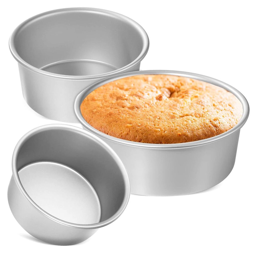 3-teiliges Set runder Kuchenformen aus Aluminium mit Antihaftbeschichtung für Käsekuchen, kleine Kuchen, Mousse und Desserts