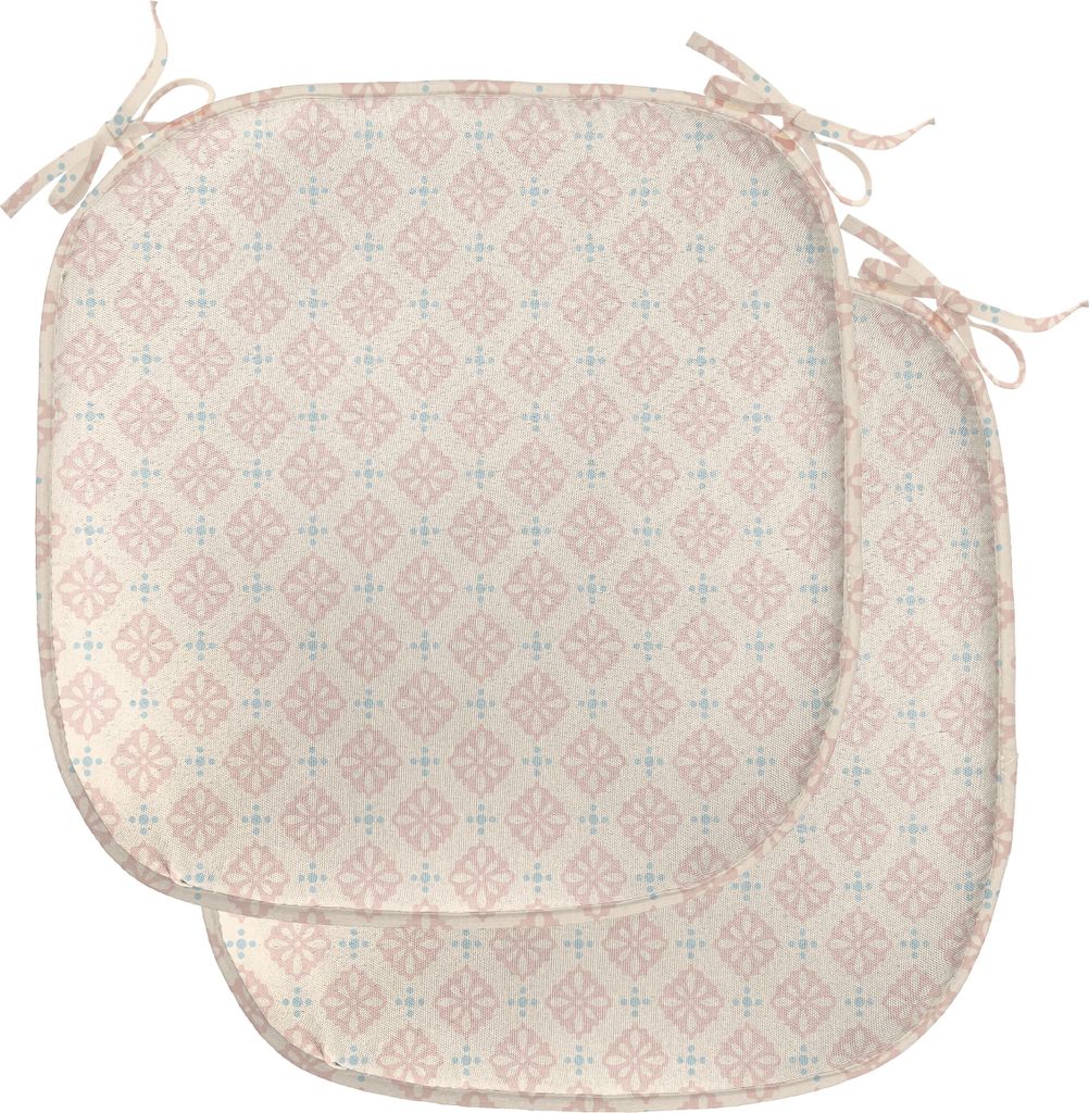 ABAKUHAUS Shabby Flora Polster für Esszimmerstühle, Shabby Blumenmotive, Dekoratives wasserfestes Kissen mit Riemen für Küchensitze, 40 cm x 40...