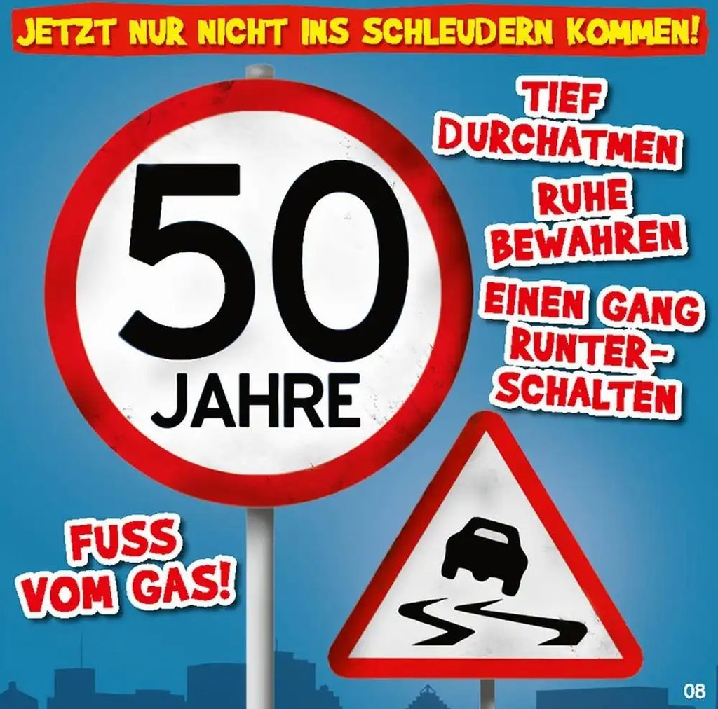 Geburtstagskarte mit Musik-50 Jetzt nur nicht ins Schleudern kommen