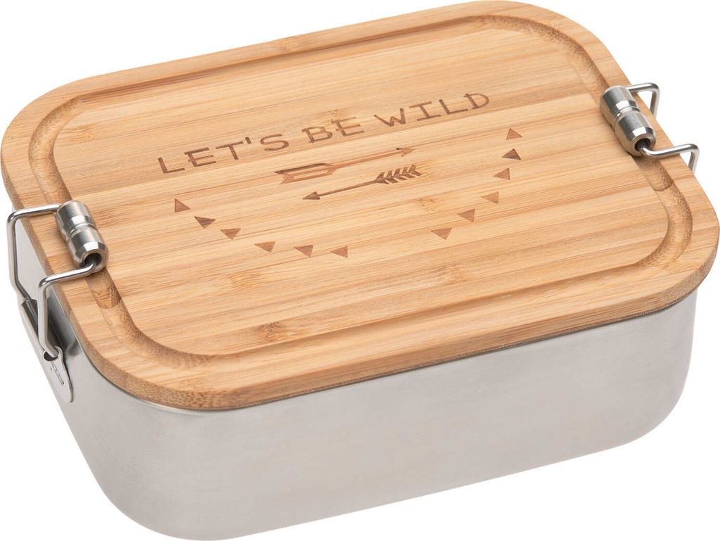 LÄSSIG Lunchbox Edelstahl Bamboo Adventure