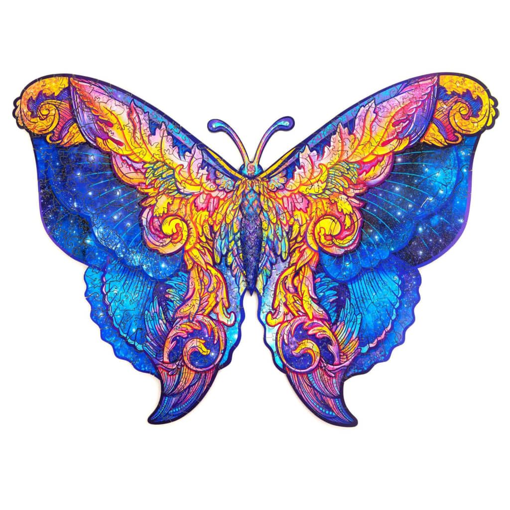 UNIDRAGON 323-tlg. Holzpuzzle Intergalaxy Butterfly King Size 41x30 cm
