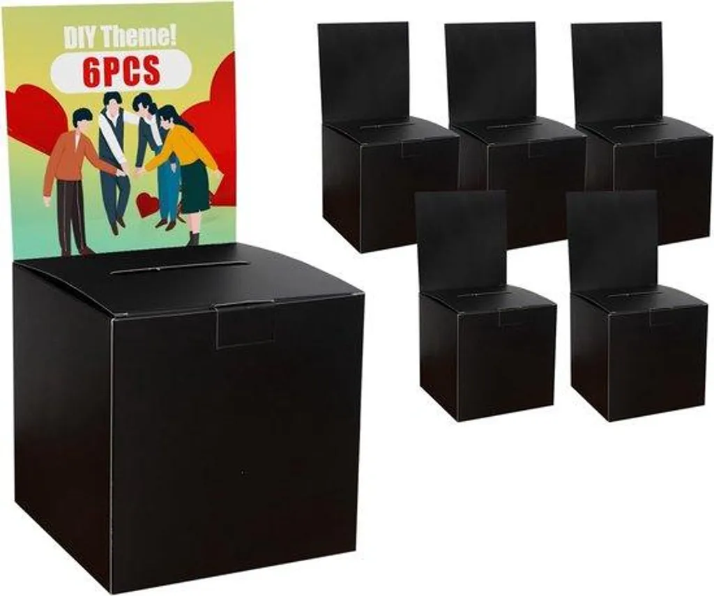 Boîte de Vote Professionnelle Noire pour Bulletins et Cartes de Jeu x12