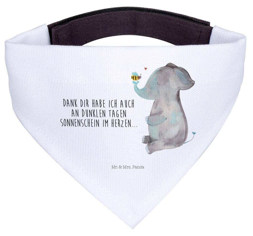 Mr. & Mrs. Panda Bandana Elefant Biene - Weiß - Geschenk, Hunde Hals Tuch, Halstuch, Hochzeitsgeschenk, Heiratsantrag, Dreieckstuch, Liebe, Hund, ...