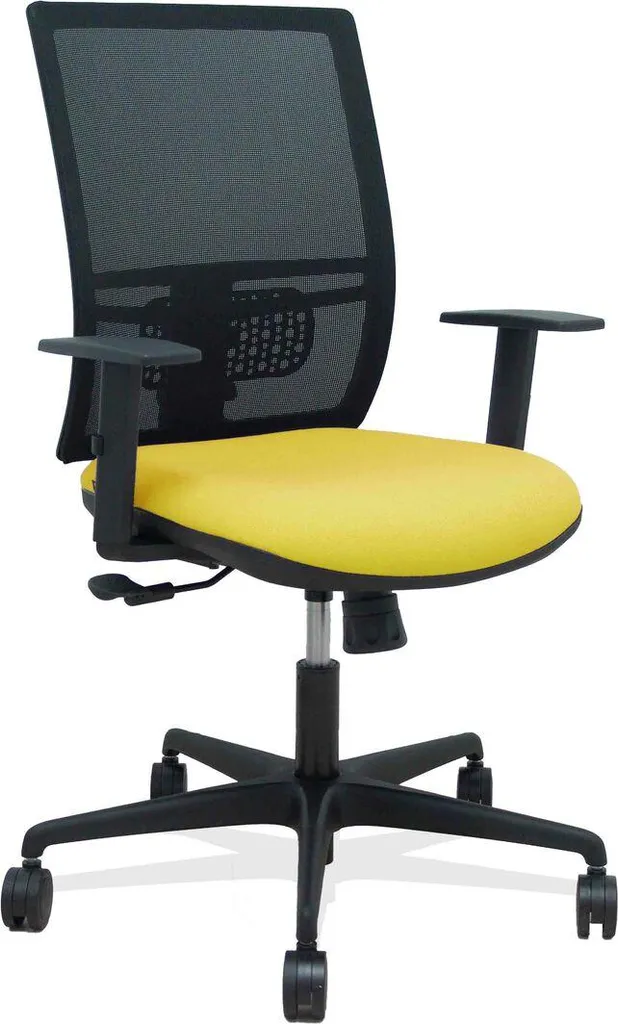 Siège Télétravail Yunquera Sincro Confortable Maille Jaune et Noir