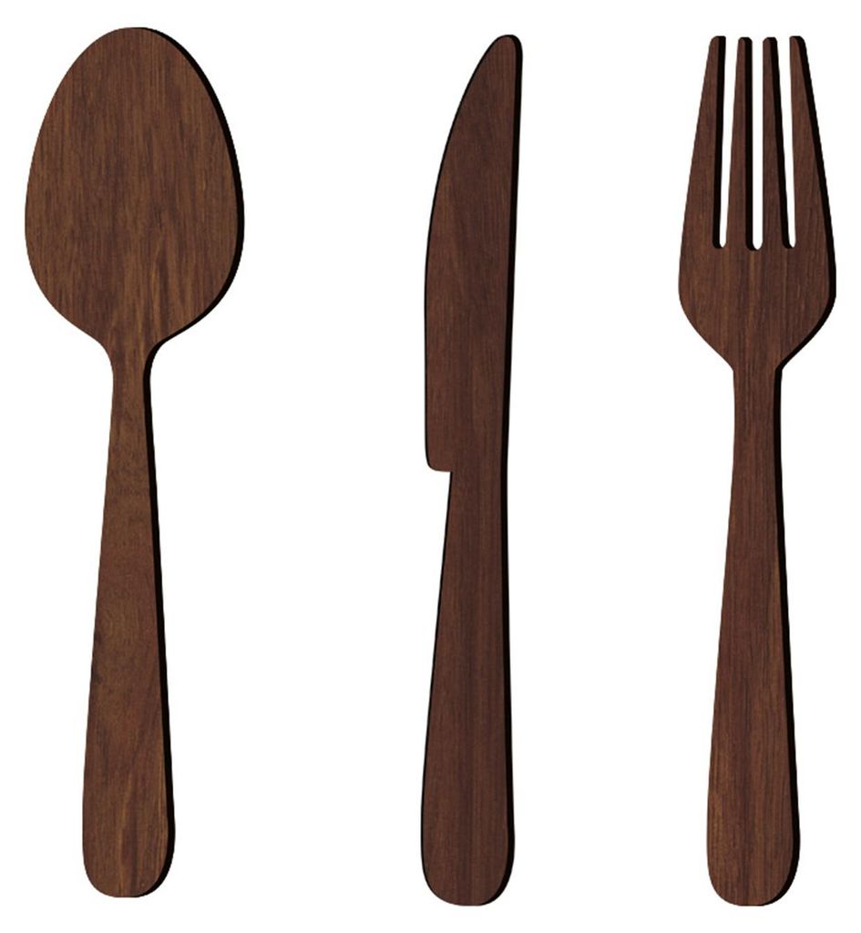 3 Teile/satz Holz Besteck Wand Dekoration Home Küche Hintergrund Wand Kunst 3D Cutter Gabel Löffel Utensilien Hängen Ornament Zeichen Anhänger