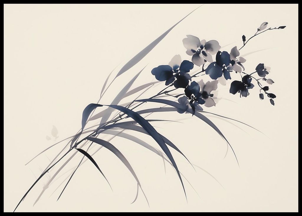 Plakat 84x59,5cm Orchidee in Sepia