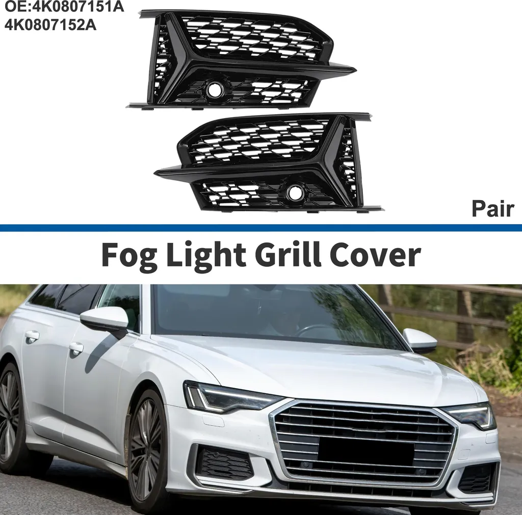Inserts de feux antibrouillard en ABS robuste pour Audi A6 2019-2023