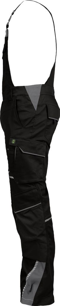 FORTIS AS - Berufs-Latzhose 24, Schwarz/hellgrün, Größe 102