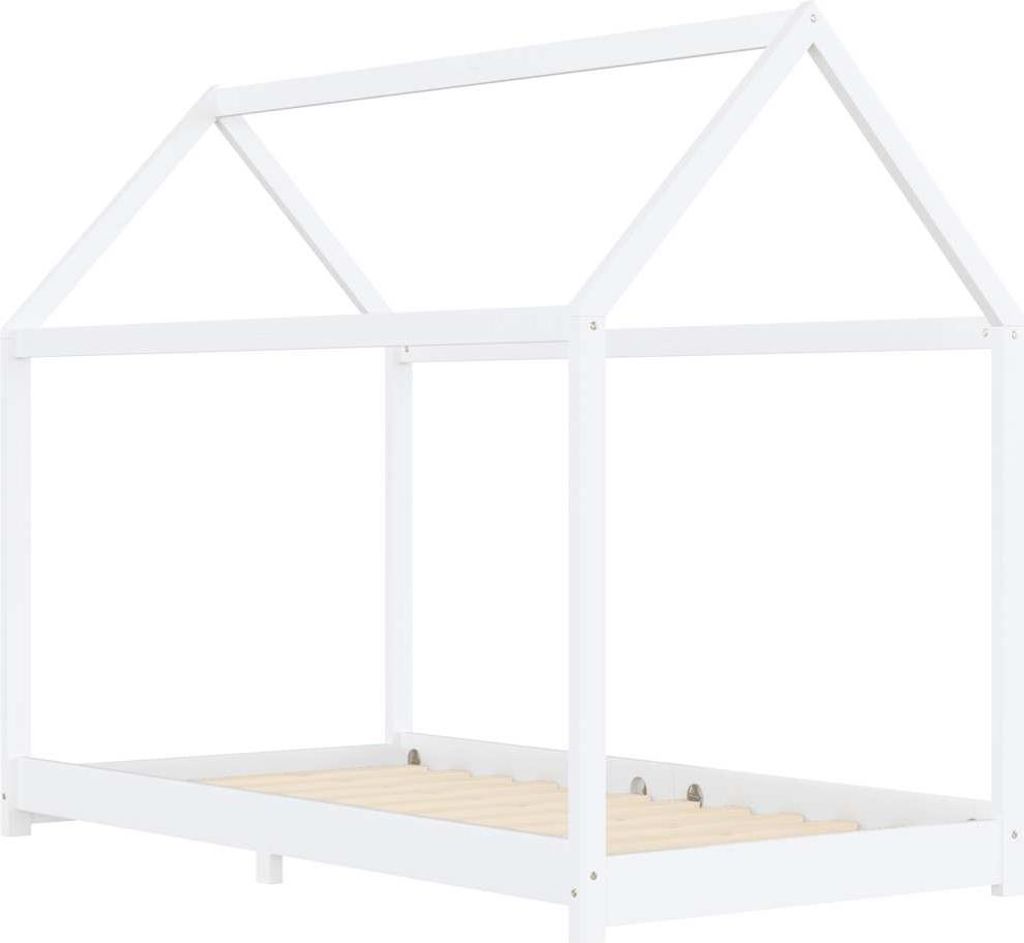 vidaXL Detská posteľ Biela masívna borovica 90 x 200 cm Obrázok produktu 