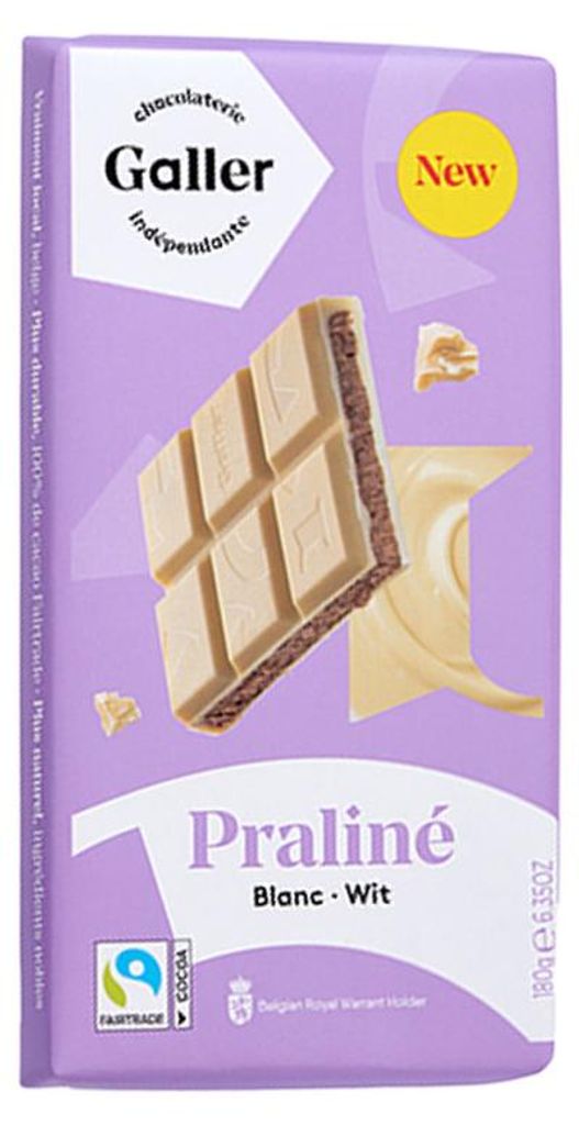 Weiße Schokoladentafel mit Pralinéfüllung Galler Blanc Produktbild 